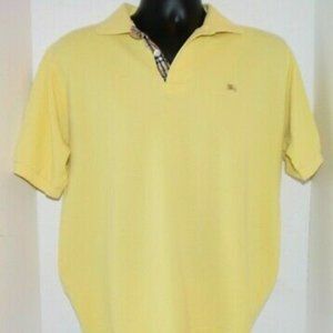 Burberry London Yellow Men's Polo Nova Check Colla